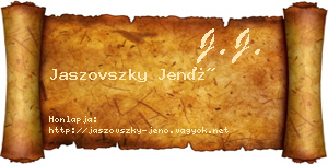 Jaszovszky Jenő névjegykártya